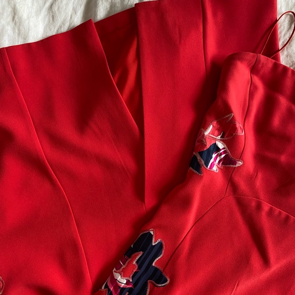 Tanya Taylor resort 2018 strapless red dress with floral detail - Picture 6 of 12